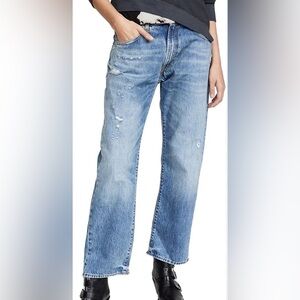 R13 Distressed Boyfriend Jeans, Bain with Rips, Size 26